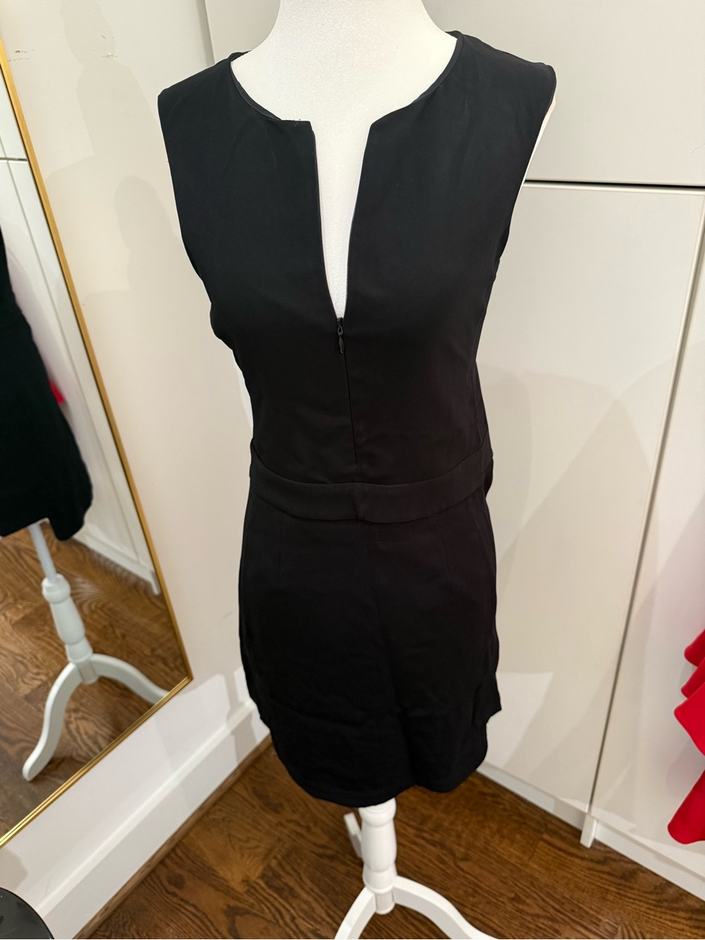 A.L.C. Black Sleeveless Notch detail Mini Dress